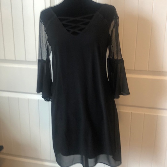 A. Byer Dresses & Skirts - Black dress with lace sleeves